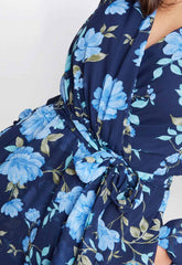Gina Bacconi Navy Norma Printed Maxi