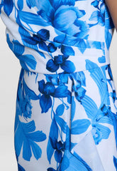 Gina Bacconi Royal Hilda Printed Crepe Dress