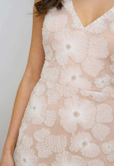 Gina Bacconi WHITE Eleni Beaded Soutache Maxi Dress