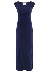 Gina Bacconi NAVY Eileen Wrap Maxi Dress
