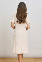 Gina Bacconi PINK Nara Boucle A Line Dress