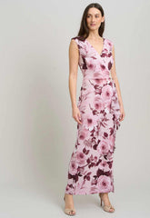 Gina Bacconi ROSE Perla Stretch Floral Diamante Trim Maxi Dress