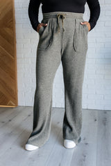 Hazel Blues® | Set Process Mineral Wash Waffle Knit Pants in Olive