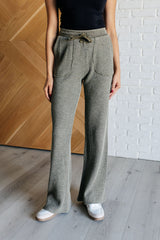 Hazel Blues® | Set Process Mineral Wash Waffle Knit Pants in Olive