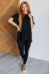 Hazel Blues® | Soft Serve Brushed Microfiber Set in Black