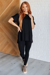Hazel Blues® | Soft Serve Brushed Microfiber Set in Black