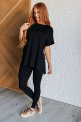 Hazel Blues® | Soft Serve Brushed Microfiber Set in Black