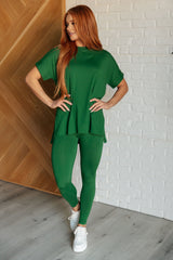 Hazel Blues® | Soft Serve Brushed Microfiber Set in Dark Green