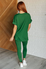 Hazel Blues® | Soft Serve Brushed Microfiber Set in Dark Green