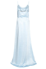True Decadence Vivian Icy Blue Cowl-Neck Bias Cut Maxi Dress