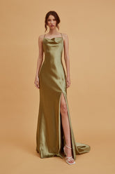 True Decadence Pippa Sage Green Bridesmaid Cowl-Neck Slip Dress