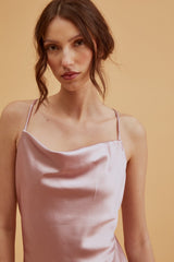 true Decadence Pippa Dusty Pink Bridesmaid Cowl-Neck Slip Dress