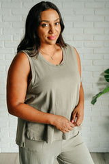 Hazel Blues® | Taking It Easy Tank and Pants Set in Palm Forest