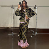 Olive Tartan Maeva Skirt