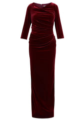 Gina Bacconi Wine Sophie Velvet Maxi Dress
