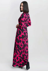 Gina Bacconi Pink Debra Wrap Maxi Dress