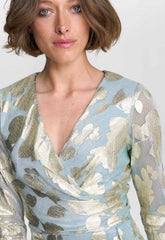 Gina Bacconi Sage Kamala Foil Maxi Dress