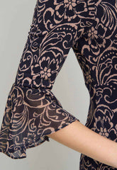 Gina Bacconi NEW BEIGE Nikita Printed Sheath Dress