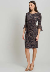 Gina Bacconi NEW BEIGE Nikita Printed Sheath Dress