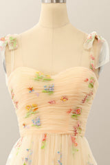Green A-line Embroidered Long Formal Gown