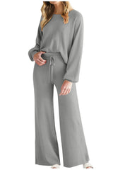 Hazel Blues® | Round Neck Long Sleeve Top and Pants Set