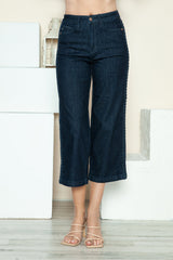 Hazel Blues® | Judy Blue Side Seam Braid Detail Crop Wide Leg Jeans