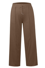 Hazel Blues® | Drawstring Elastic Waist Wide Leg Pants