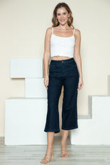 Hazel Blues® | Judy Blue Side Seam Braid Detail Crop Wide Leg Jeans