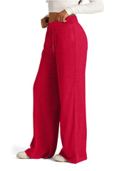 Hazel Blues® | Drawstring Elastic Waist Wide Leg Pants