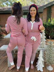Hazel Blues® | PREORDER: Candy Striped Pajama Pants Set