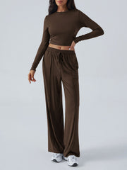 Hazel Blues® | Devine Round Neck Long Sleeve Top and Pants Set