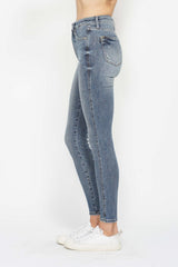 Hazel Blues® | Judy Blue Tummy Control Contrast Wash Skinny Jeans