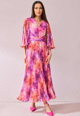 Samantha Jane Pink Alice Pleated Midi Dress
