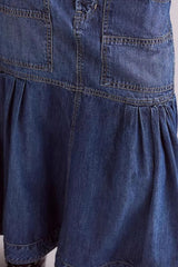 Hazel Blues® | Midi Denim Skirt with Pockets