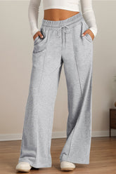 Hazel Blues® | Drawstring Elastic Waist Wide Leg Pants