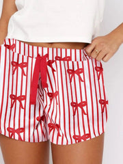Hazel Blues® | Printed Round Neck Short Sleeve Top and Drawstring Shorts Set