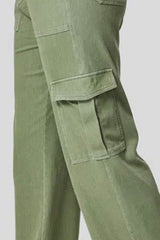 Hazel Blues® | High Waist Straight Leg Cargo Jeans