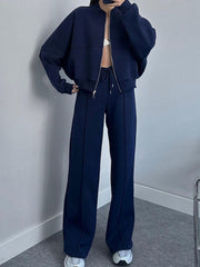 Hazel Blues® | Baseball Collar Zip Up Top and Drawstring Paants Set