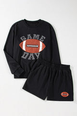 Hazel Blues® | GAME DAY Football Round Neck Long Sleeve Top and Shorts Set