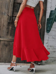 Hazel Blues® | Tied Ruffled Midi Skirt
