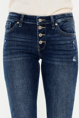 Hazel Blues® | Kancan Mid Rise Button Fly Flare Jeans