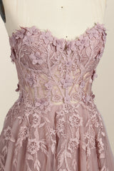 Green Floral Embroidery Strapless A-line Formal Dress