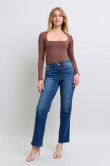 Hazel Blues® | Judy Blue Side Seam Detail Straight Jeans with Pockets