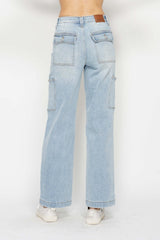 Hazel Blues® | Judy Blue High Waist Straight Cargo Jeans