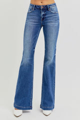 Hazel Blues® | RISEN Low Rise Flare Jeans with Pockets