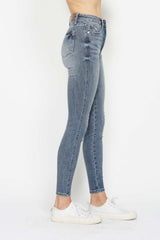 Hazel Blues® | Judy Blue Tummy Control Contrast Wash Skinny Jeans