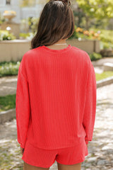 Hazel Blues® | MERRY CHRISTMAS Round Neck Long Sleeve Top and Shorts Set