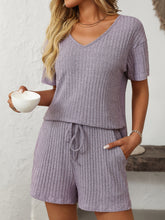 Hazel Blues® | Mandy V-Neck Short Sleeve Top and Shorts Set