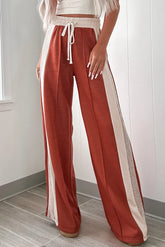 Hazel Blues® | Drawstring Contrast Wide Leg Pants