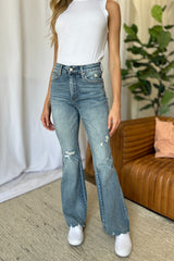 Hazel Blues® | Judy Blue Medium Rise Tummy Control Destroy Flare